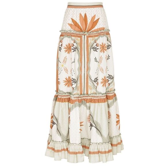 LUG VON SIGA Veronica Skirt Off White/Green Nwt Size 42/US 10 - Picture 1 of 7